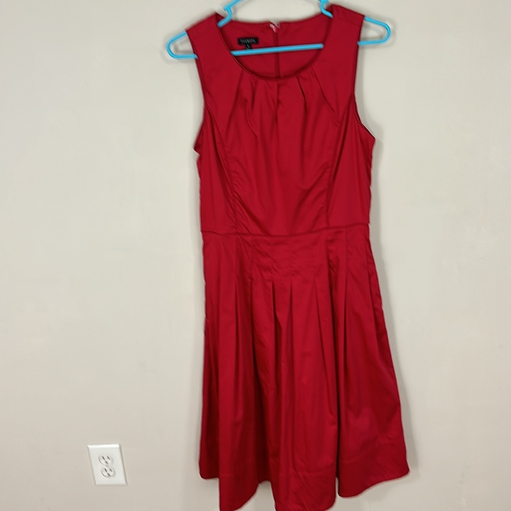 Talbots Red Cotton Blend Sleeveless Fit and Flair Dress Size 8 - Picture 6 of 13